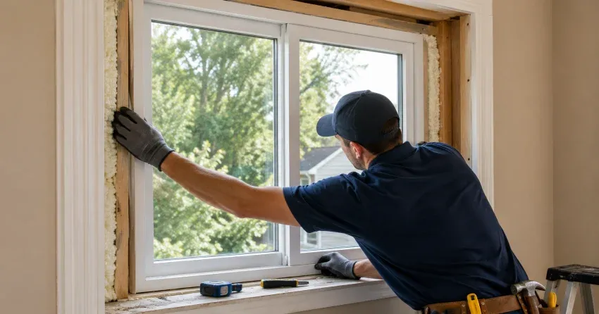 close-up of Low-E glass coating on an insulated window Porter Subdivision, Dorchester