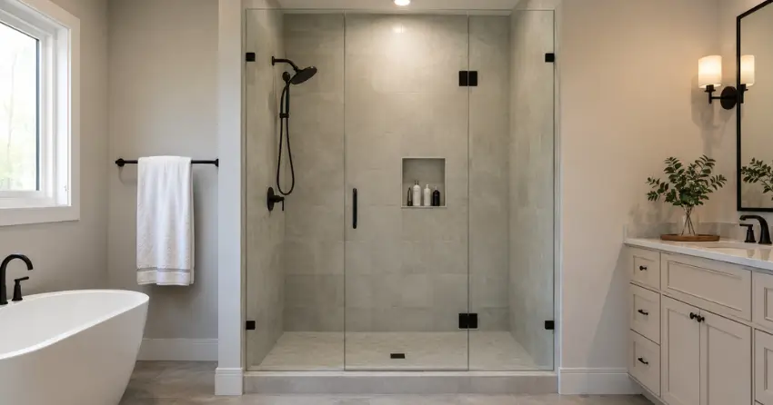 new frameless glass shower door installed in Valley View, Dorchester