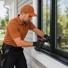 Entry door replacement with a new frame and threshold